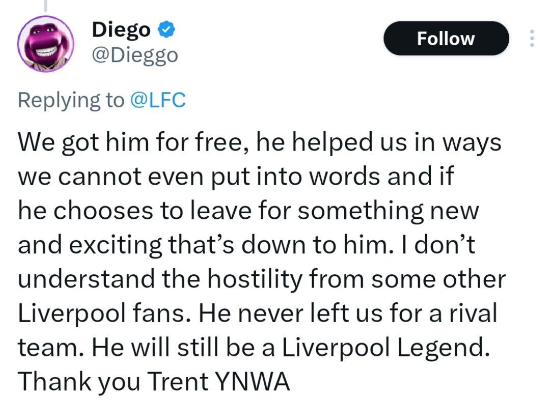 توییت هوادار لیورپول