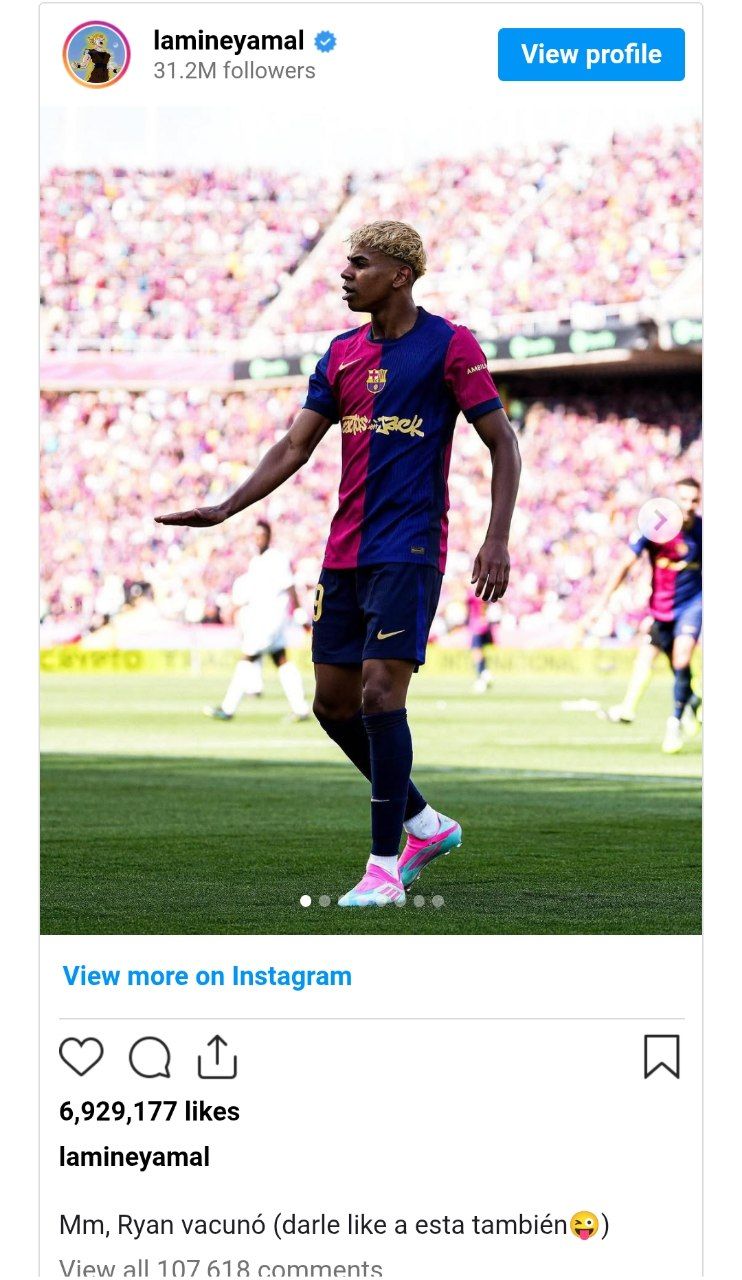 تمسخر جود بلینگام و سرخیو راموس توسط لامین یامال پس از ال کلاسیکو