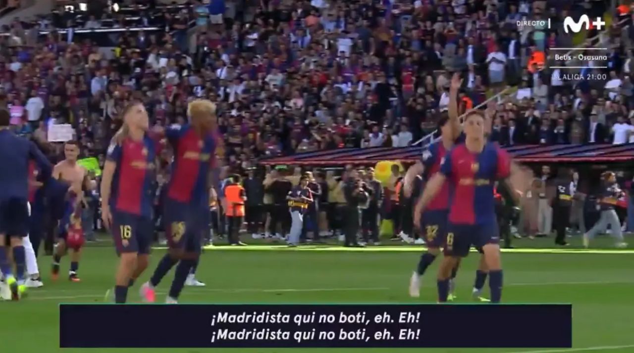 شعار ضد رئال مادرید لامین یامال و گاوی در ال کلاسیکو