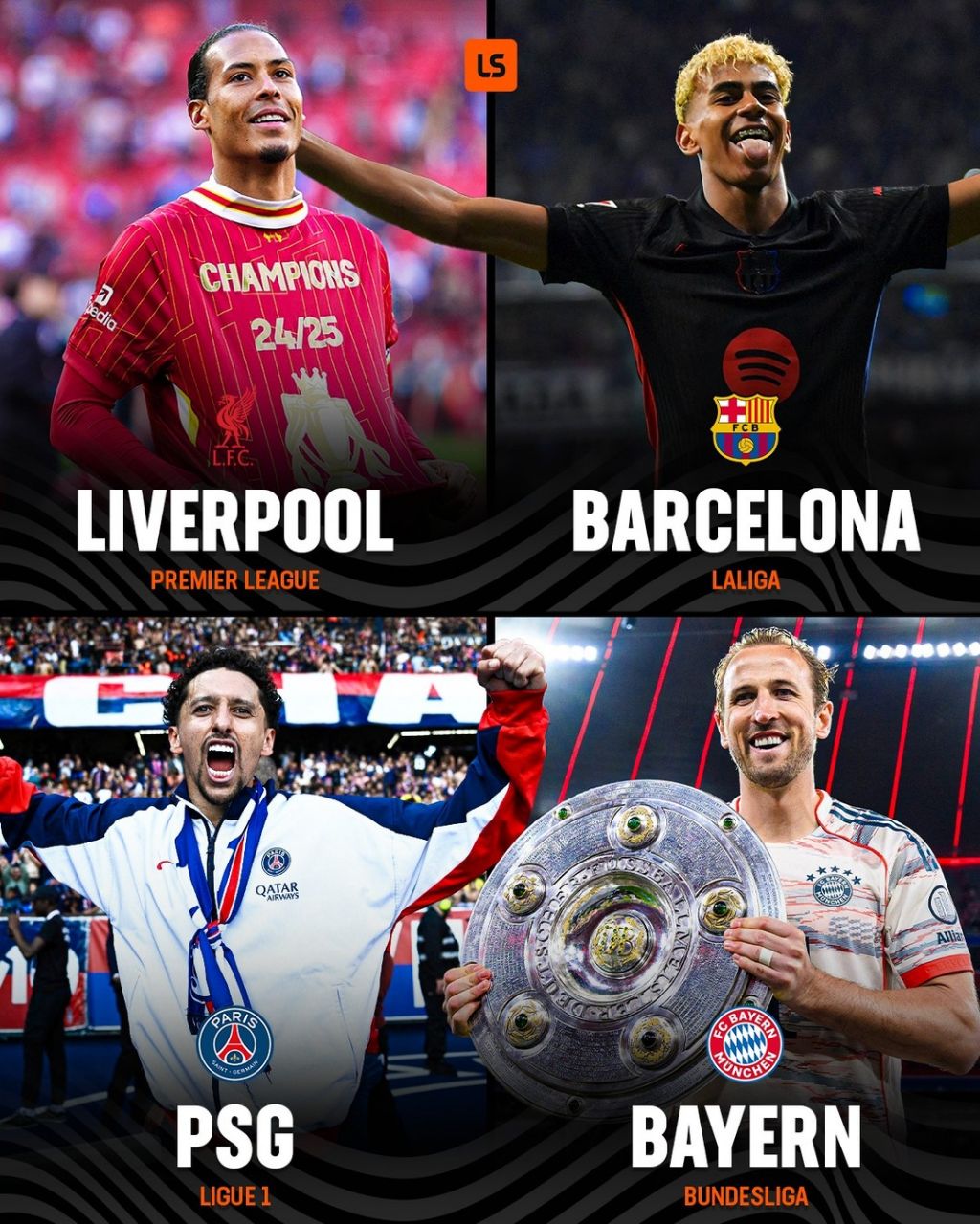 قهرمانان لیگ‌های برتر اروپا