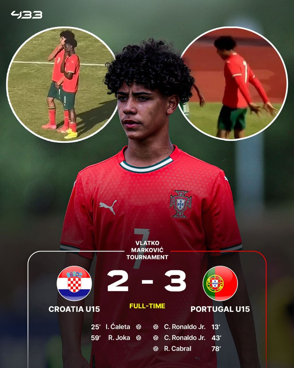 پسر کریستیانو رونالدو با یک بریس شروع کرد