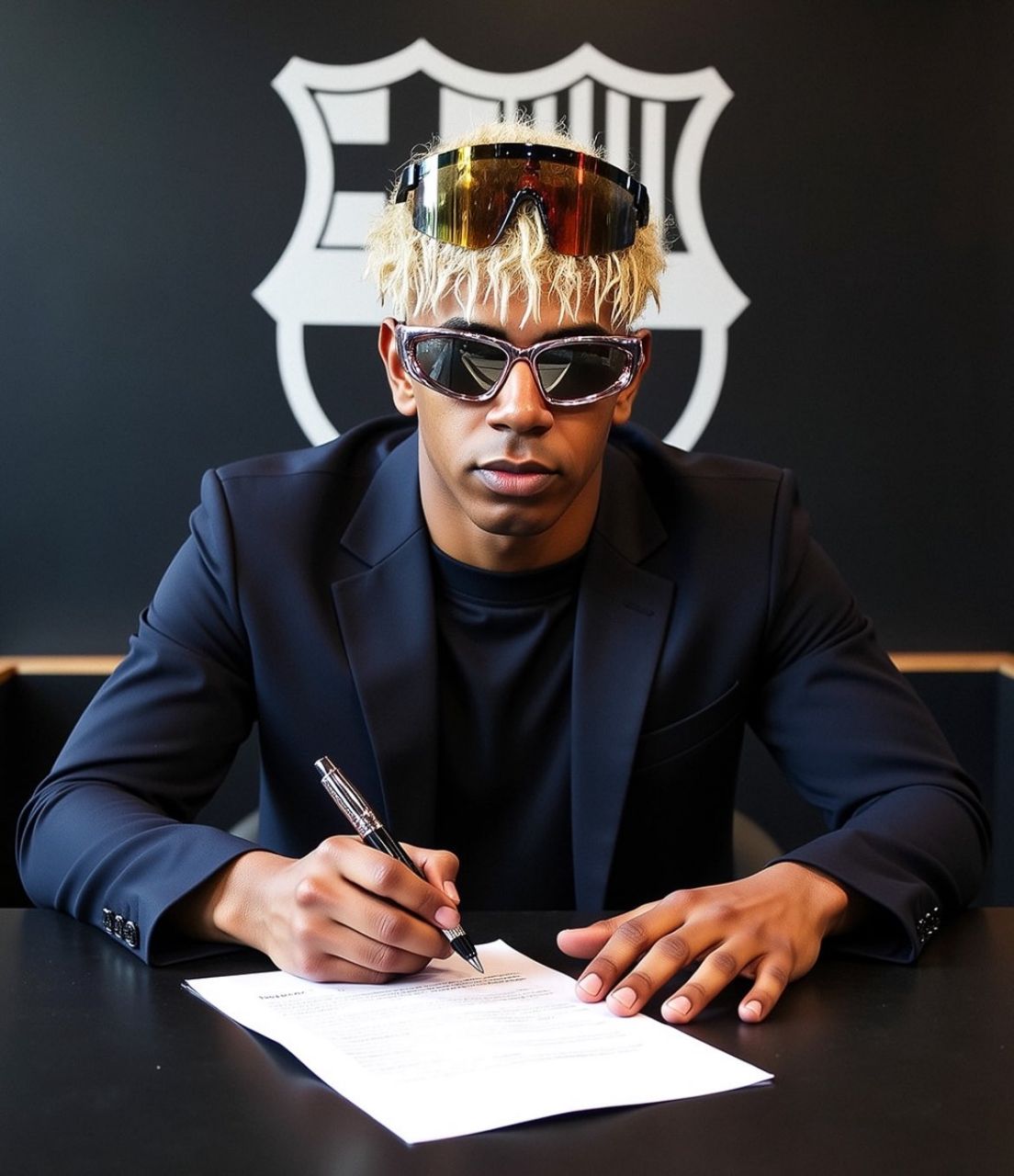 img_20250528_003913_769 ژست عجیب لامین یامال هنگام تمدید قرارداد با بارسلونا