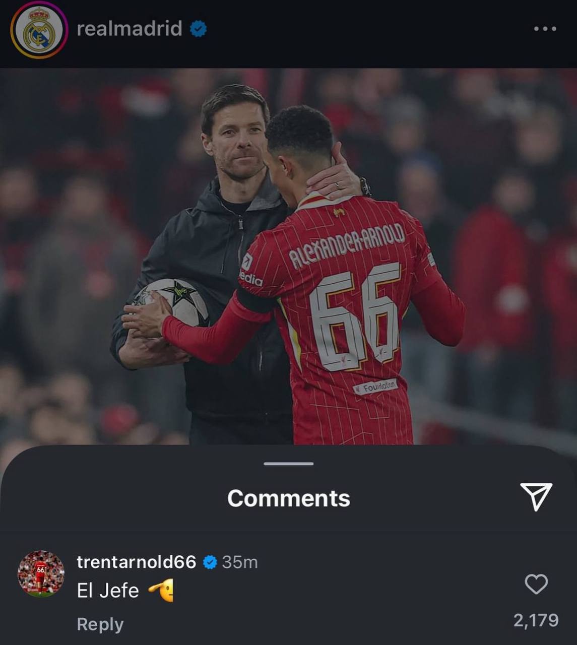 ترنت الکساندر آرنولد از «رئیس» خود در رئال مادرید رونمایی کرد