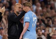 اشک های گواردیولا در بازی آخر خانگی کوین دی بروینه برای منچسترسیتی