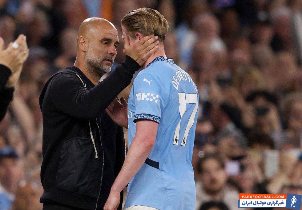 اشک های گواردیولا در بازی آخر خانگی کوین دی بروینه برای منچسترسیتی