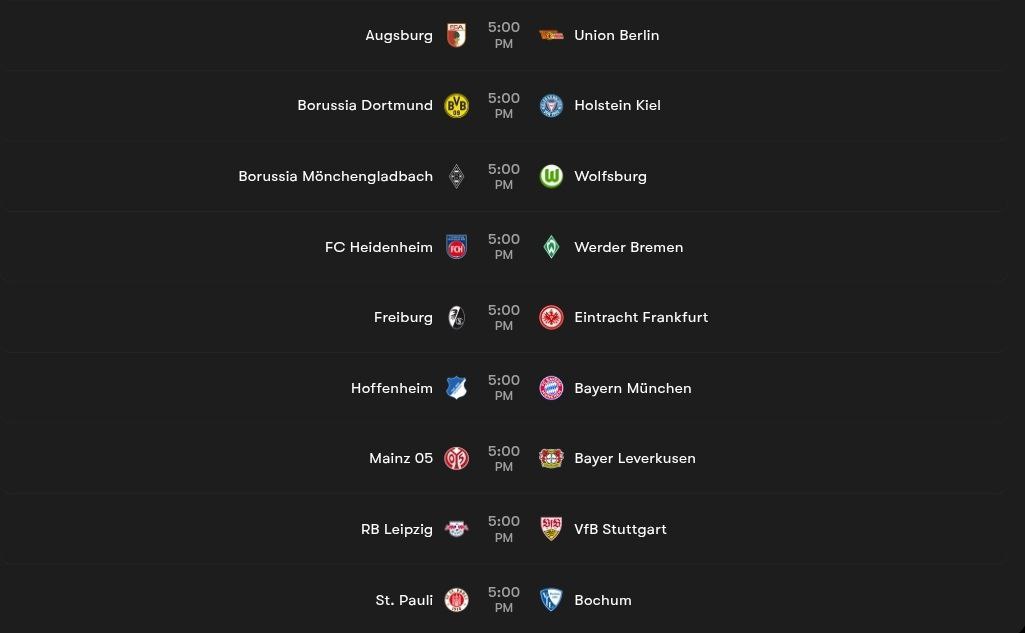 بازی‌های هفتۀ پایانی بوندسلیگا؛ فصل 25-2024