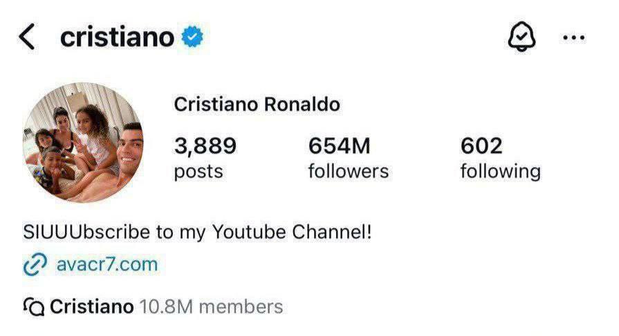 اینستاگرام کریسنیانو رونالدو