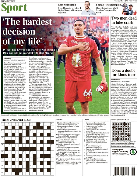 تایمز اسپورت - 6 آوریل 2025