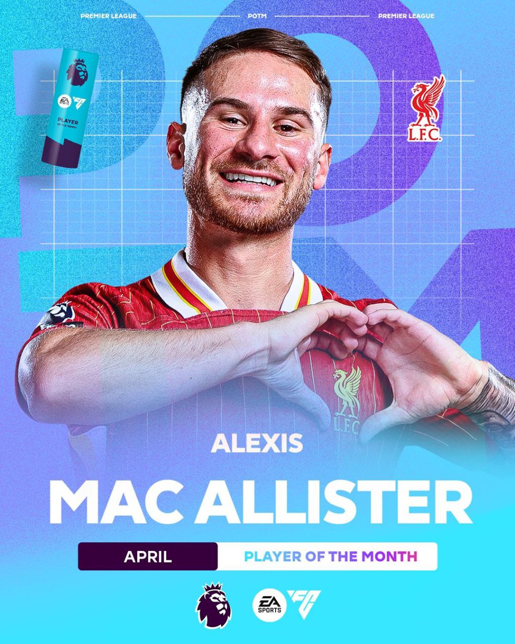 الکسیس مک آلیستر، بهترین بازیکن ماه آوریل ۲۰۲۵ لیگ برتر انگلیس