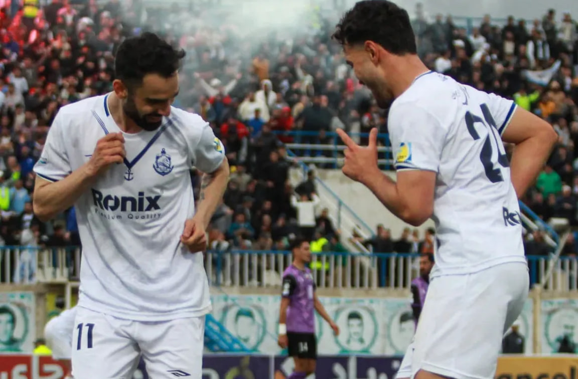 rezajafari-danialeiri-malavan-13-5-2025 رضا جعفری و دانیال ایری بازیکنان ملوان در حال شادی گل