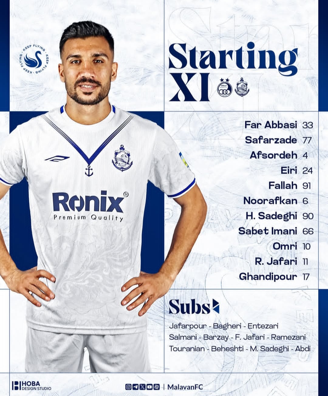 ترکیب ملوان برای بازی با استقلال