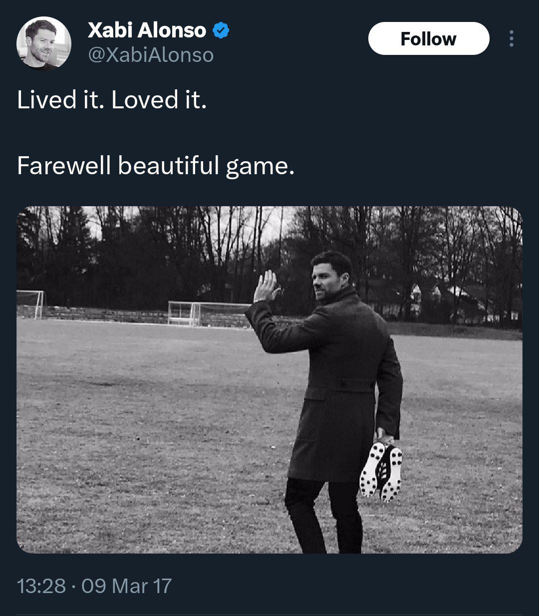 توئیت خداحافظی ژابی آلونسو از فوتبال