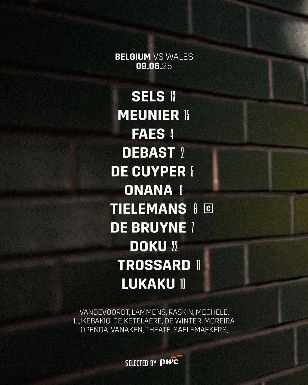 ترکیب بلژیک مقابل ولز