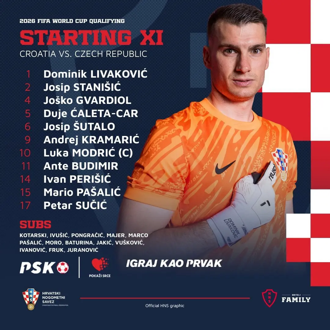 رونمایی از ترکیب کرواسی مقابل چک