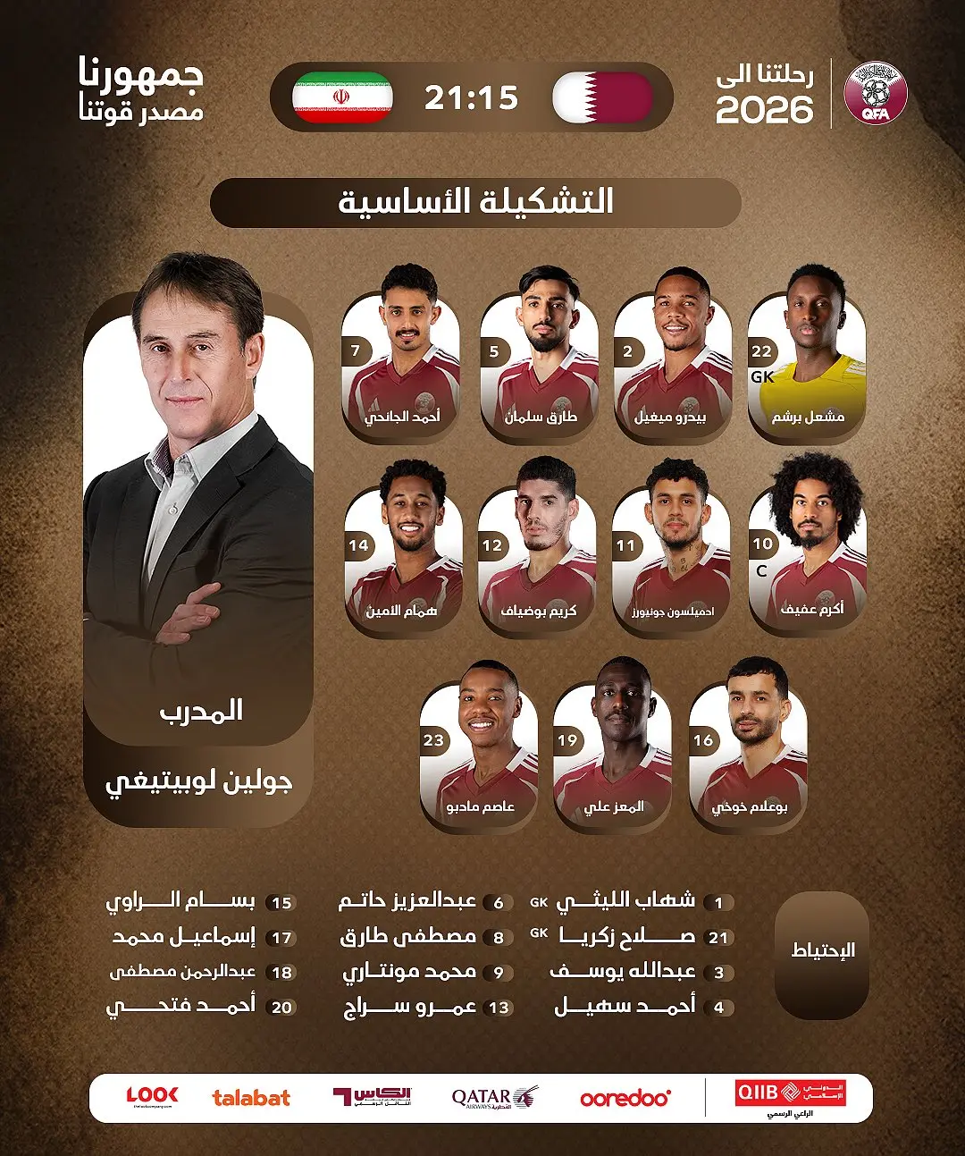 ترکیب رسمی قطر برای دیدار حساس مقابل ایران اعلام شد