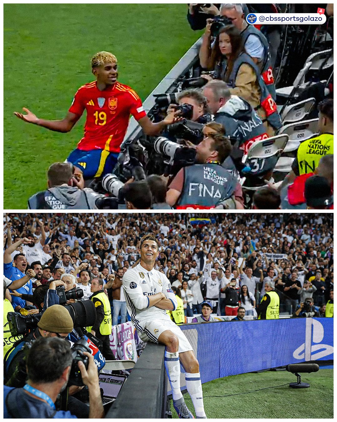 خوشحالی بعد از گل یامال مقابل فرانسه به سبک کریستیانو رونالدو