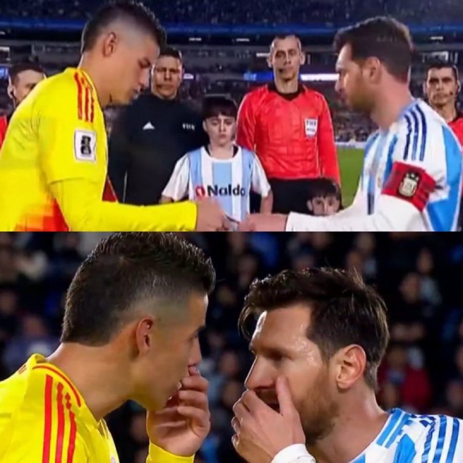 درگیری لیونل مسی با هامس رودریگز در بازی آرژانتین و کلمبیا