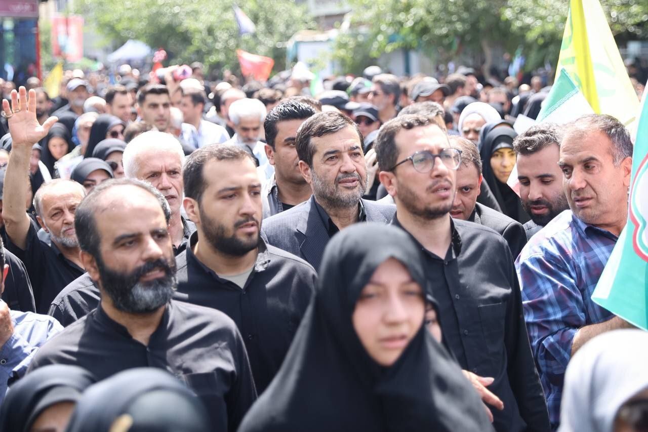 حضور جامعه و اهالی ورزش در مراسم تشییع شهدای اقتدار ملی