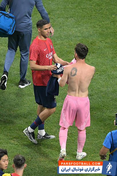 دلداری دادن دوناروما، هرناندز و حکیمی به لیونل مسی 