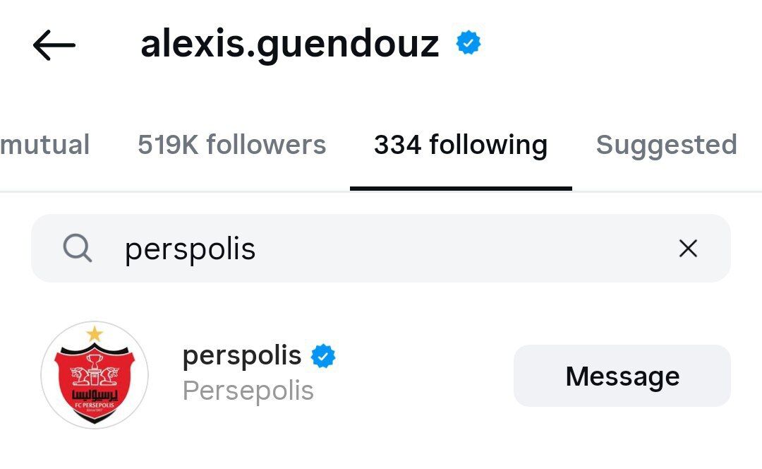 فالوکردن پیج پرسپولیس در اینستاگرام