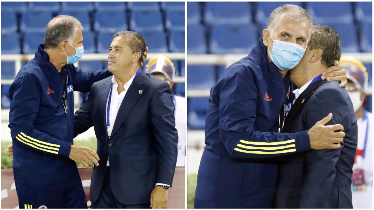 ژوزه پسیرو سرمربی پرتغالی در کنار کارلوس کیروش سرمربی سابق تیم ملی ایران - پرسپولیس و لیگ برتر ایران