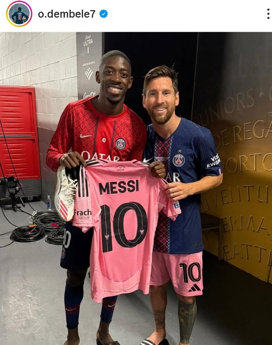 لیونل مسی و عثمان دمبله