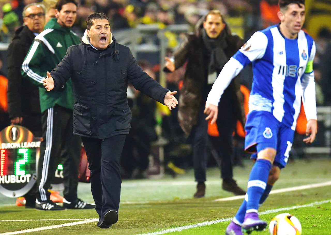 ژوزه پسیرو سرمربی پورتو در کنار هکتور هررا هافبک تیم پرتغالی در سال 2016 - گزینه پرسپولیس تهران - لیگ برتر ایران