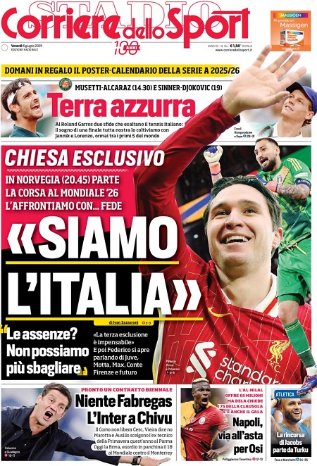 کوریره دلو اسپورت - 6 ژوئن 2025