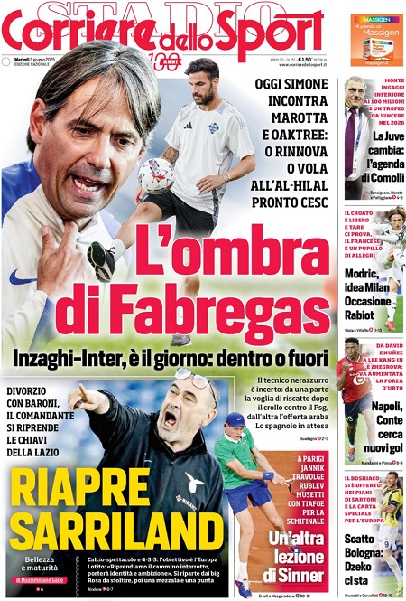 کوریره دلو اسپورت - 3 ژوئن 2025