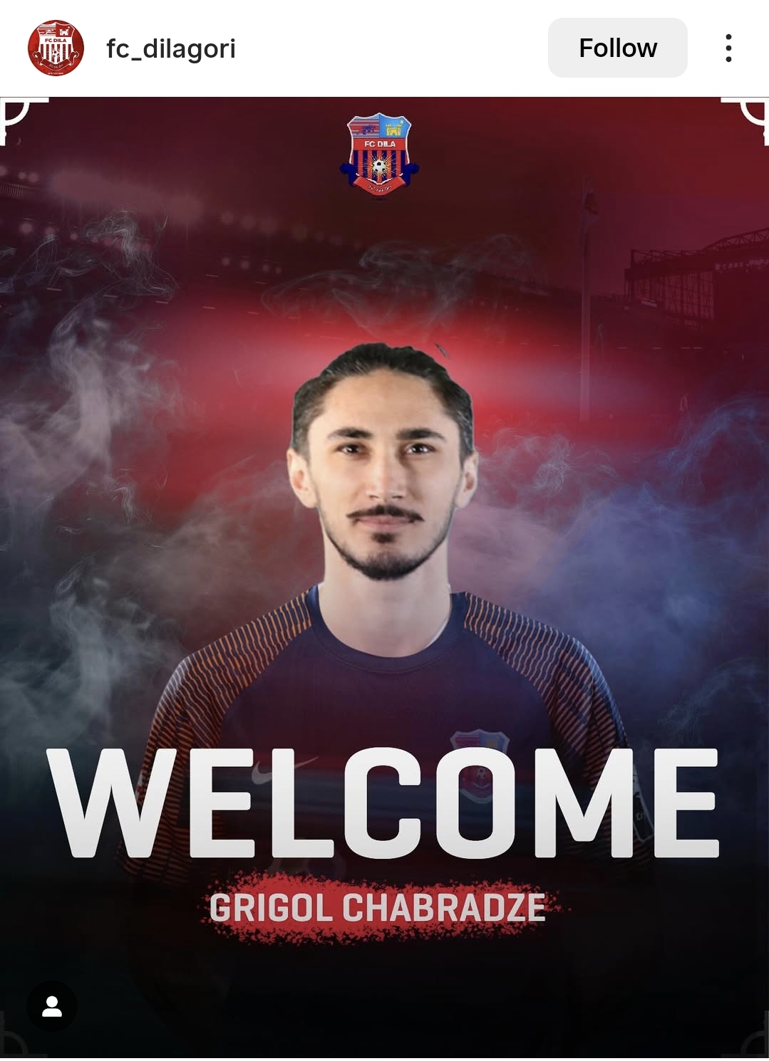 پست رونمایی باشگاه دیلاگوری از گریگول چابرادزه بازیکن سابق ذوب آهن اصفهان