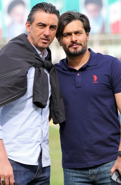 saeiddaghighi-kheybar-mehdirahmati-shamsazar-2025 محمد ربیعی سرمربی سابق خیبر خرم آباد در کنار سیدمهدی رحمتی سرمربی سابق شمس آذر قزوین - لیگ برتر ایران