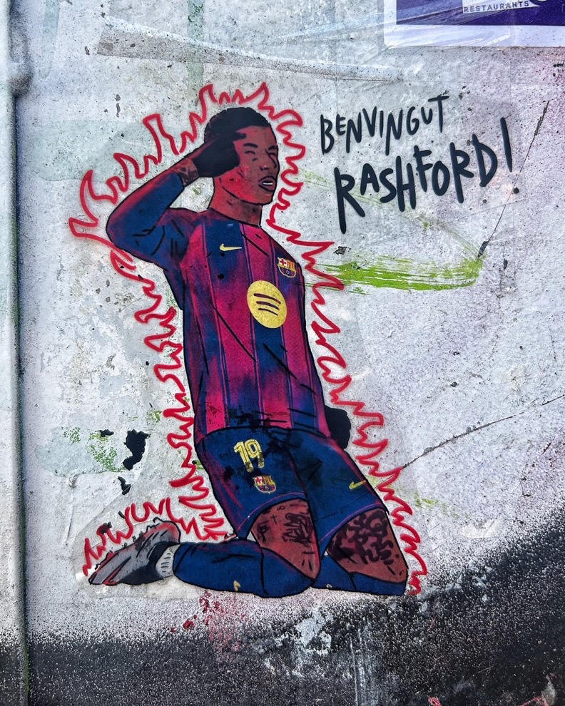 خوشامدگویی گرم مردم بارسلونا به مارکوس رشفورد