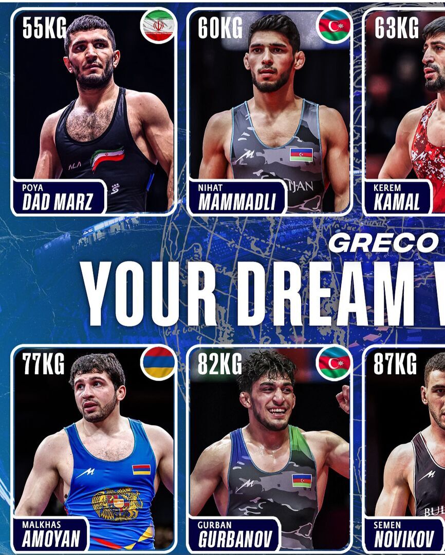 نام پنج ایرانی در تیم منتخب جهانی کشتی فرنگی