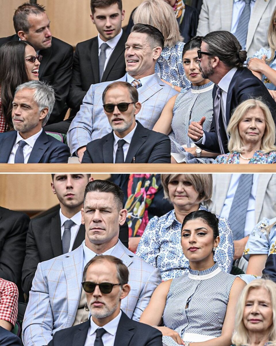 394917 جان سینا و همسر ایرانی اش کنار توخل در ویمبلدون؛ جای سیدورف و همسرش خالی بود!