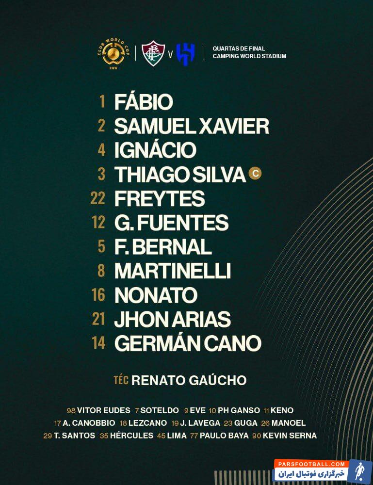 فلومیننزه ؛ ترکیب نماینده برزیل برای دیدار مقابل الهلال مشخص شد