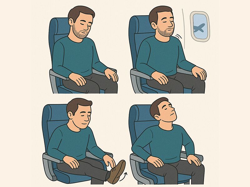 حرکات کششی نشسته در طول پرواز