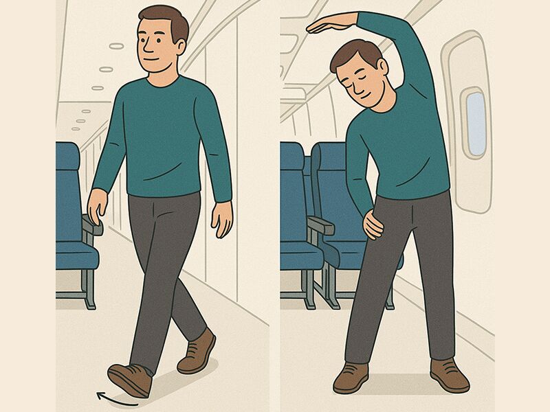 حرکات کششی ایستاده در طول پرواز