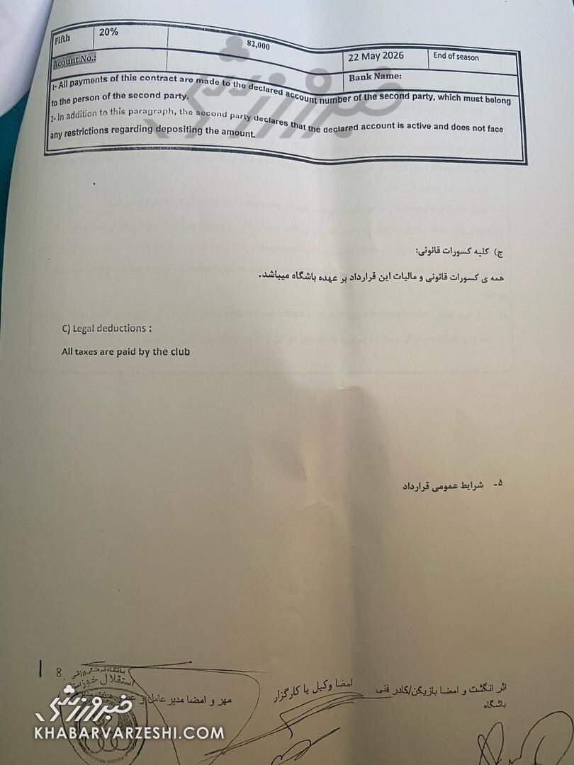 افشای قرارداد بیفوما در خبرورزشی؛ ایرادات قانونی پرشمار در متن قرارداد! +سند