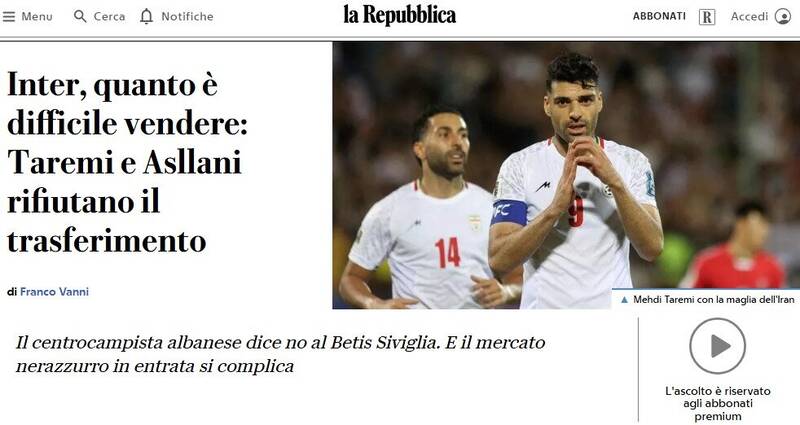 اینتر برای فروش طارمی به دردسر خورد؛ هیچکس مهاجم تیم ملی را نمی خواهد