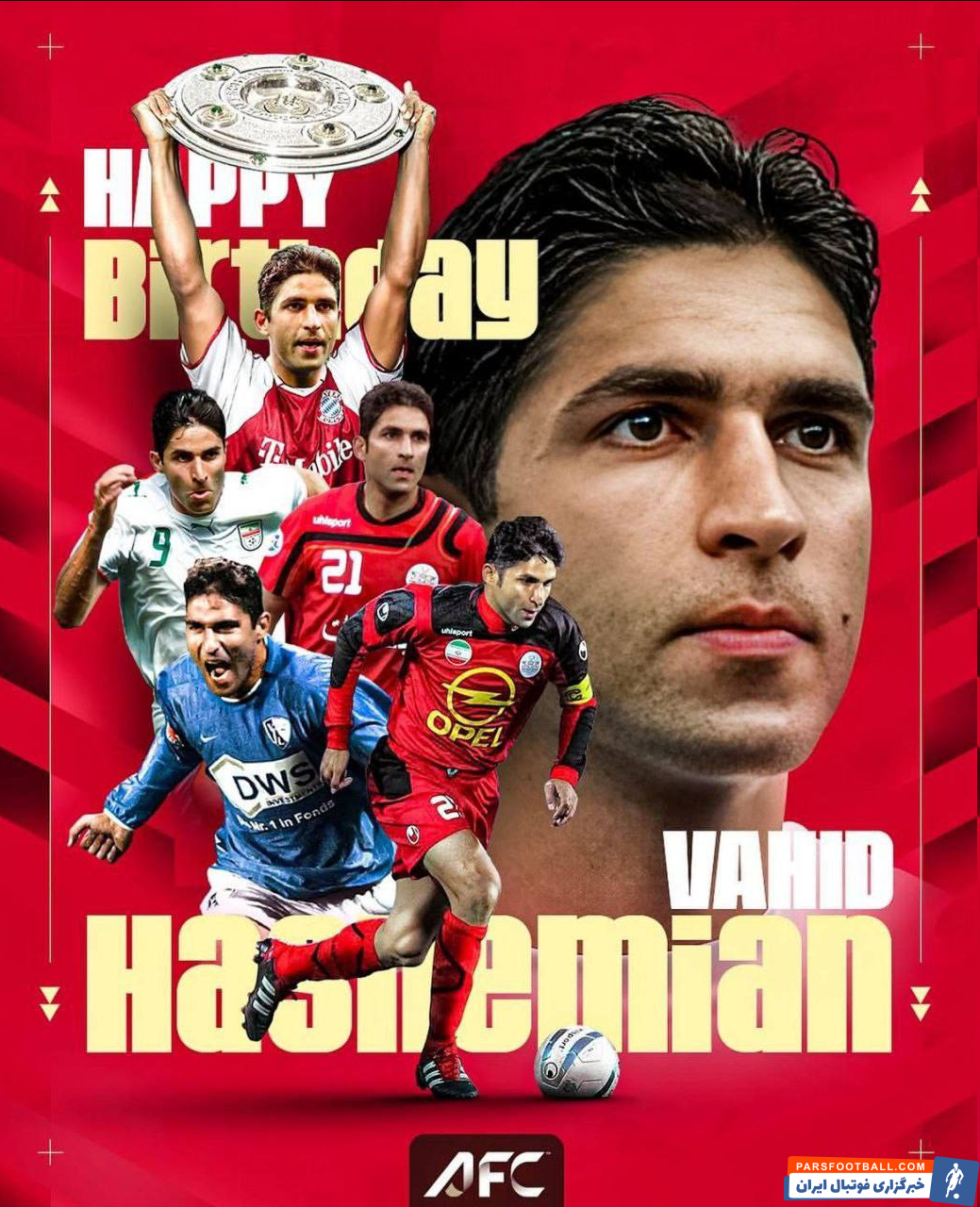 AFC با انتشار پیامی تولد وحید هاشمیان سرمربی پرسپولیس را تبریک گفت