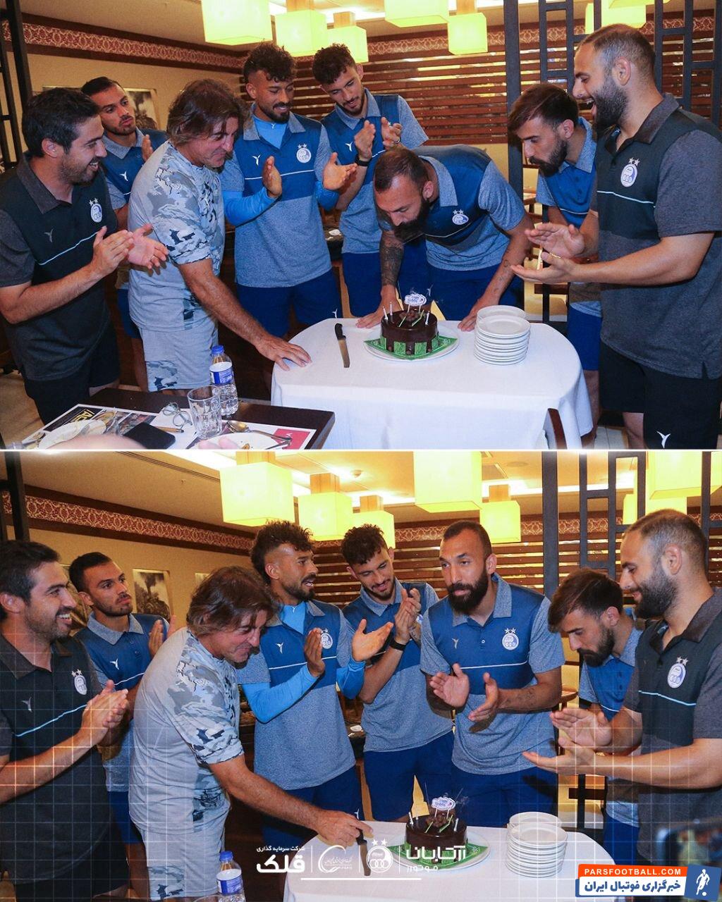 استقلال تولد روزبه چشمی کاپیتان آبی ها را در اردوی ترکیه جشن گرفت