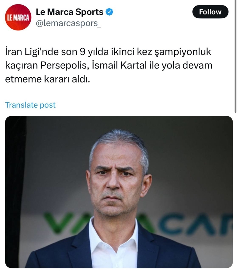 بازتاب قطع همکاری کارتال با پرسپولیس در رسانه‌های ترکیه با چاشنی کنایه