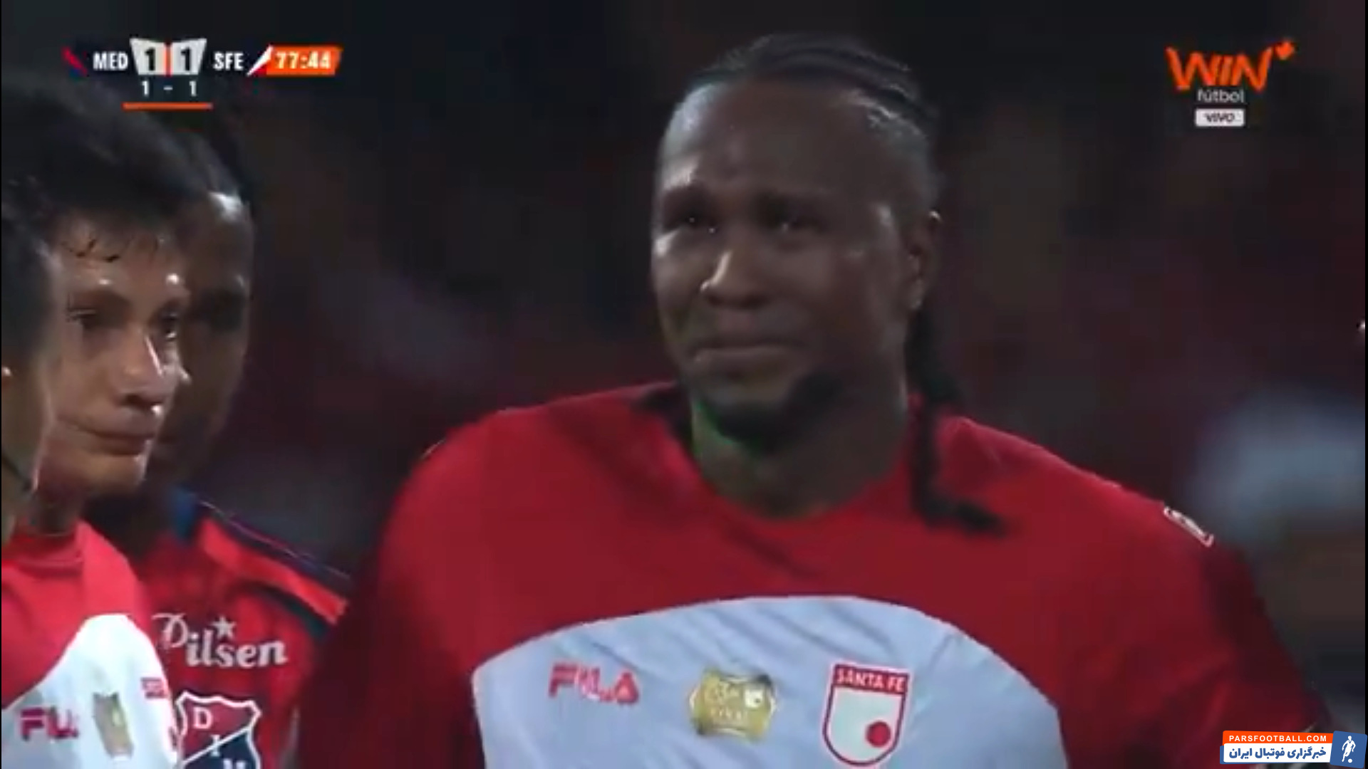 گلزنی هوگو رودالگا پس از مصدومیت برای سانتافه در فینال لیگ کلمبیا برابر ناسیونال