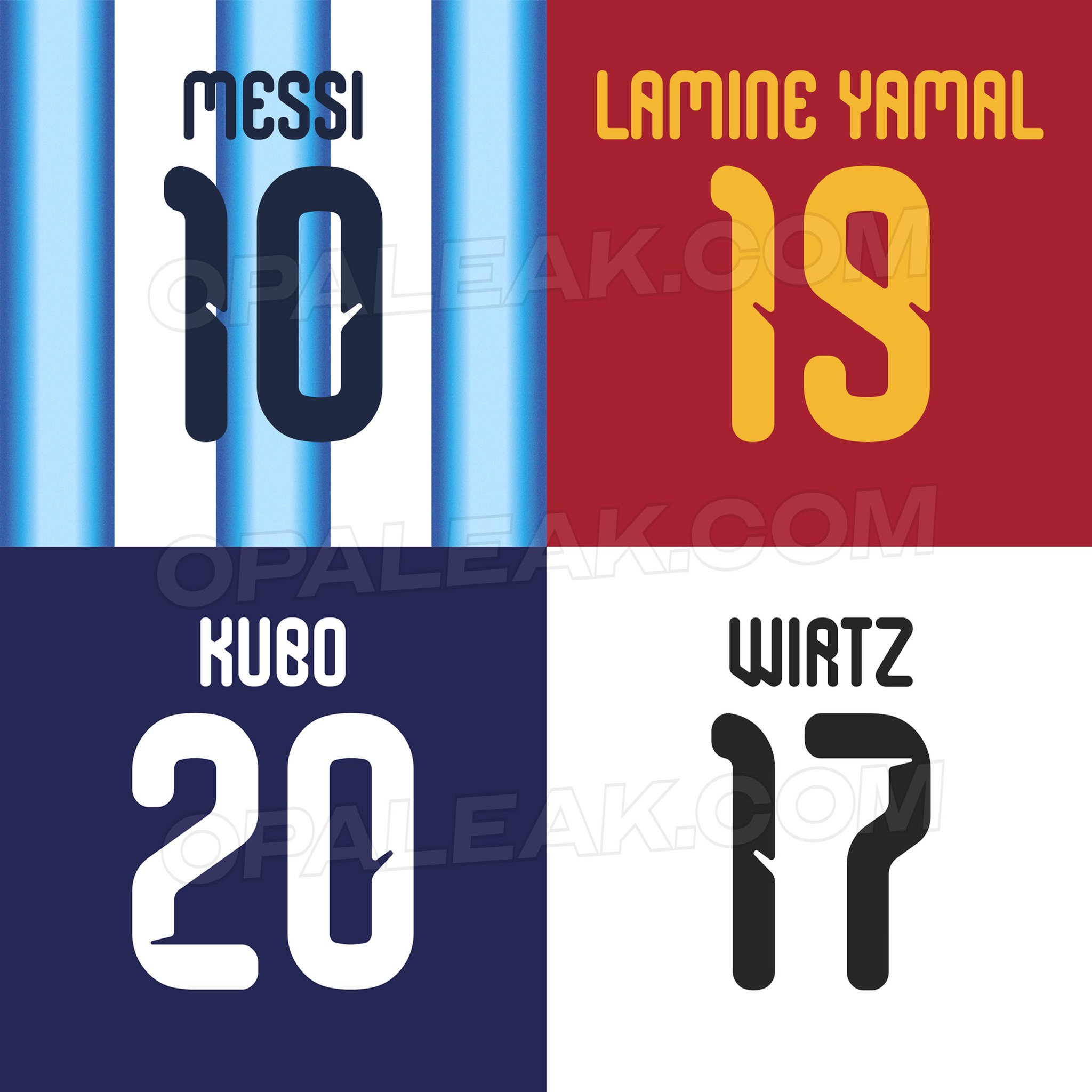 آدیداس - جام جهانی ۲۰۲۶ - فونت پیراهن تیم‌های ملی