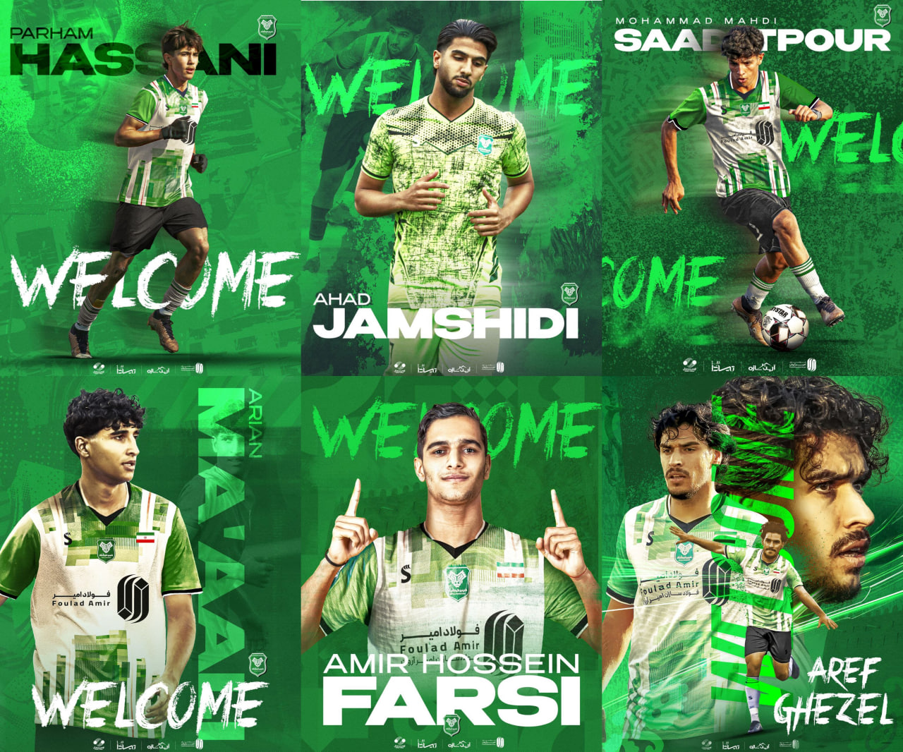 arefghezel-parsi-hasani-maam-saadatpoouir-khgeybar-2025 عارف قزل، امیرحسین پارسی، آرین معالی، پرهام حسنی بازیکنان جدید خیبر خرم آباد