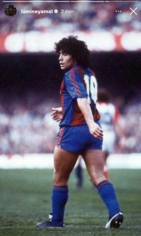 استوری لامین یامال از دیگو مارادونا در بارسلونا