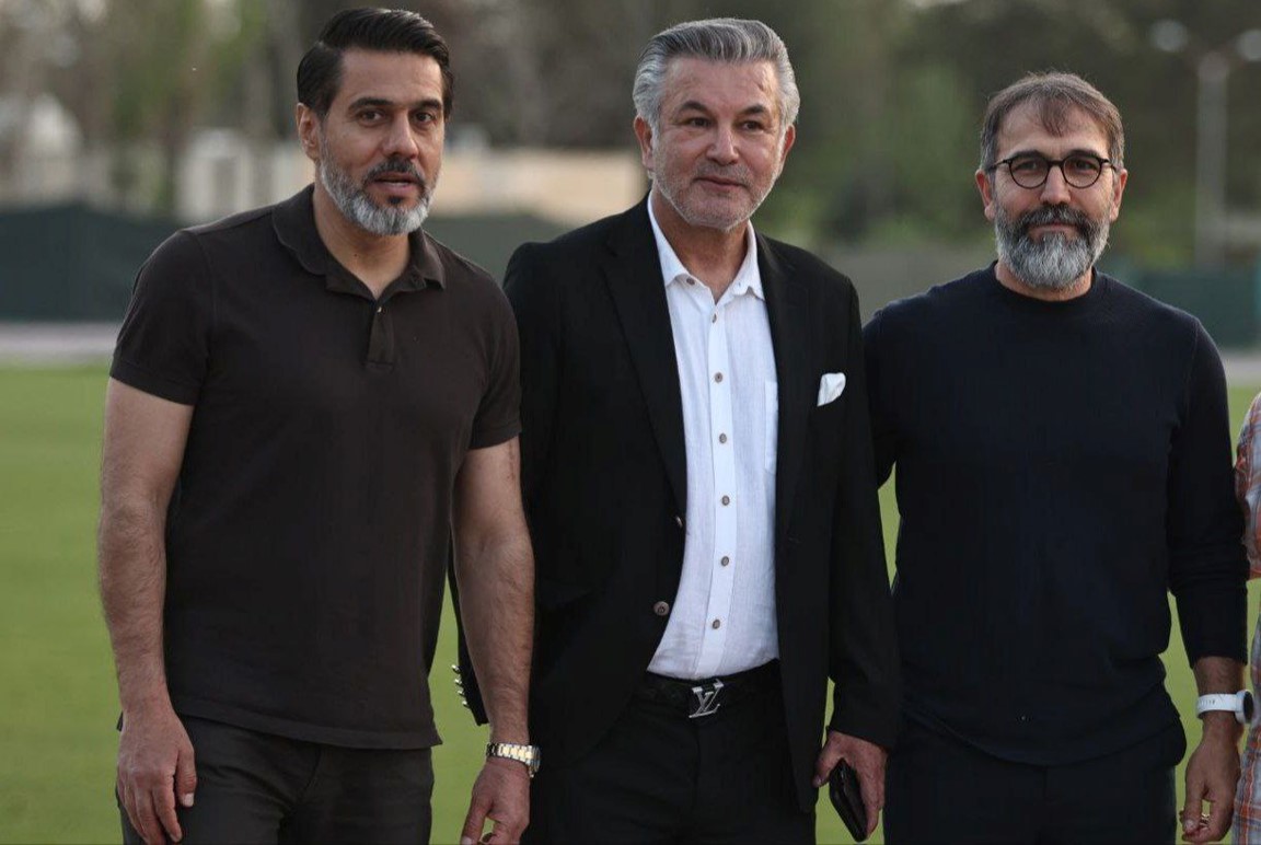 حمید استیلی و افشین پیروانی بازیکنان سابق پرسپولیس تهران در اردوی پرسپولیس تهران و تمرینات این تیم
