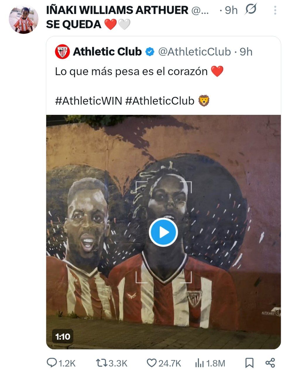 واکنش تمسخرآمیز اینیاکی ویلیامز پس از منتفی شدن انتقال نیکو به بارسلونا