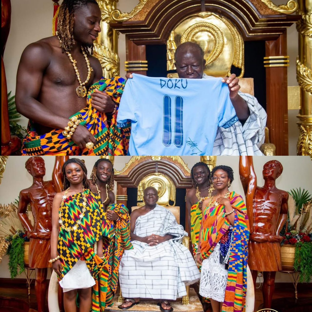 خانواده جرمی دوکو در محضر پادشاه قبیله آشانتی