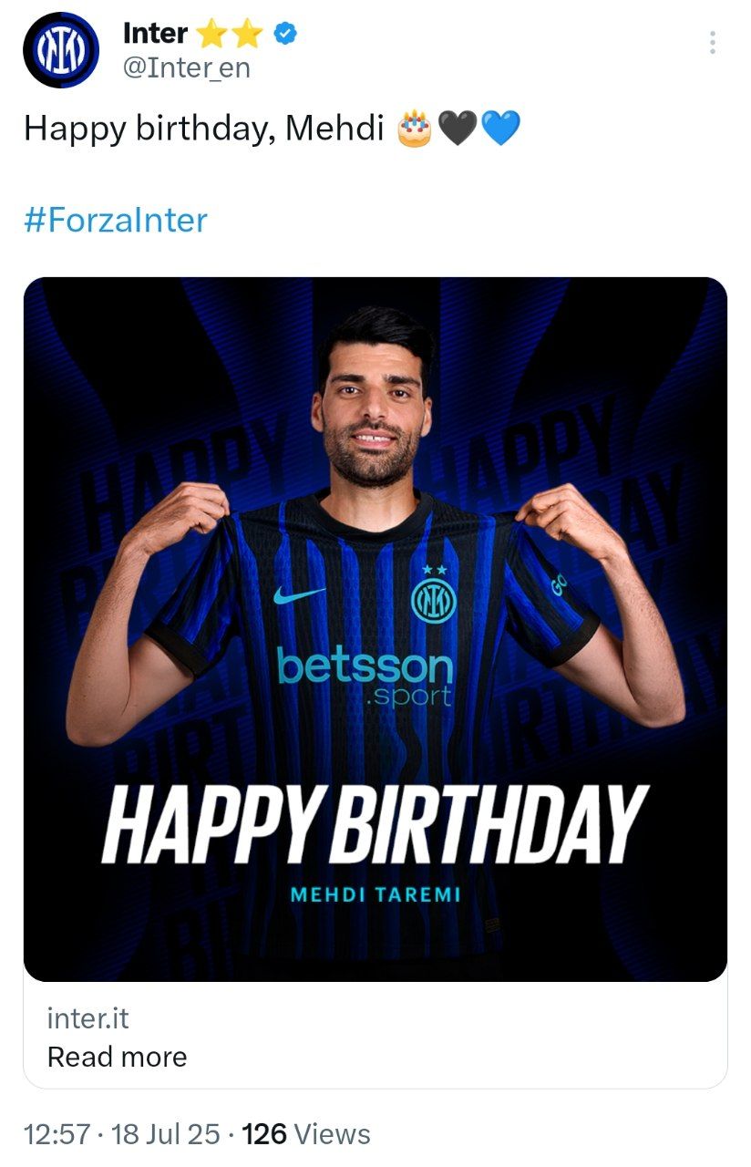 img_20250718_130044_577 تبریک تولد ویژهی مهدی طارمی توسط باشگاه اینتر